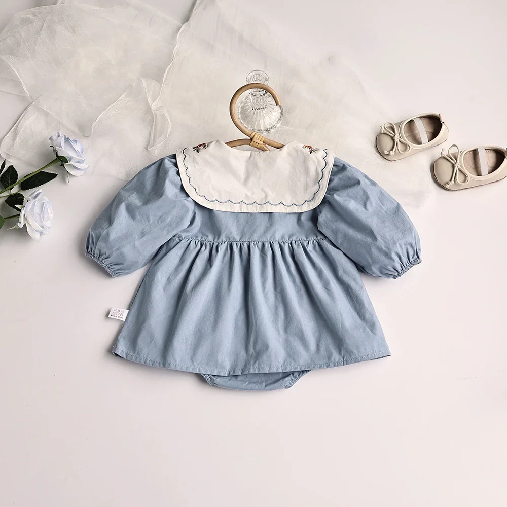 Autumn Baby Girls Pleated Bodysuit