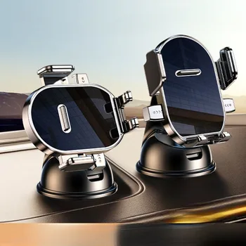 Supporto Universale per Navigatore Auto con Ventosa, Rotazione a 360 Gradi, Porta Telefono per Cruscotto