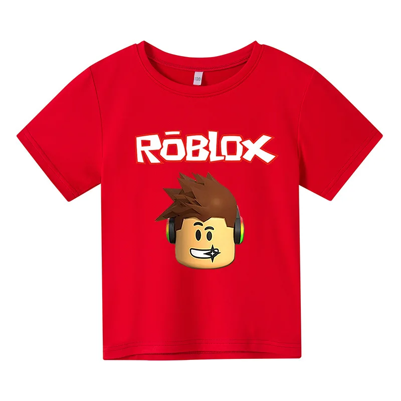 2023 Robloxing kid T-shirt Boys Game Sports Cotton T-shirt Child Cartoon  Short sleeve top
