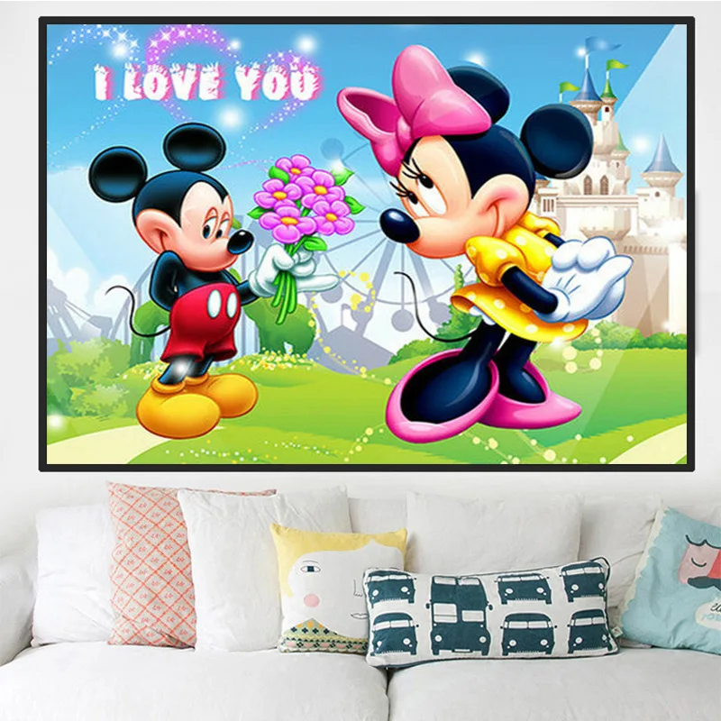 

5D Diamond Painting Cartoon Mickey Mouse Full Drill Embroider Living Room Decoration Draw Handiwork Material Packs DIY