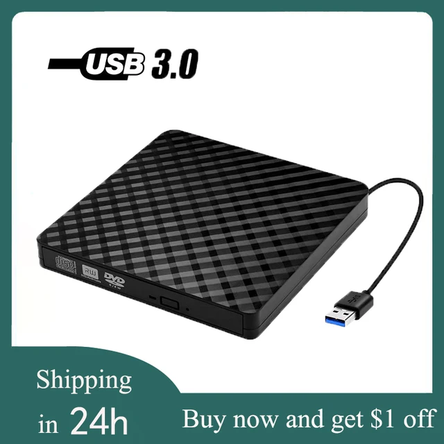 Портативный Высокоскоростной USB 3,0 внешний CD/DVD ROM Оптический привод внешний тонкий дисковый ридер Настольный ПК планшет DVD плеер 1