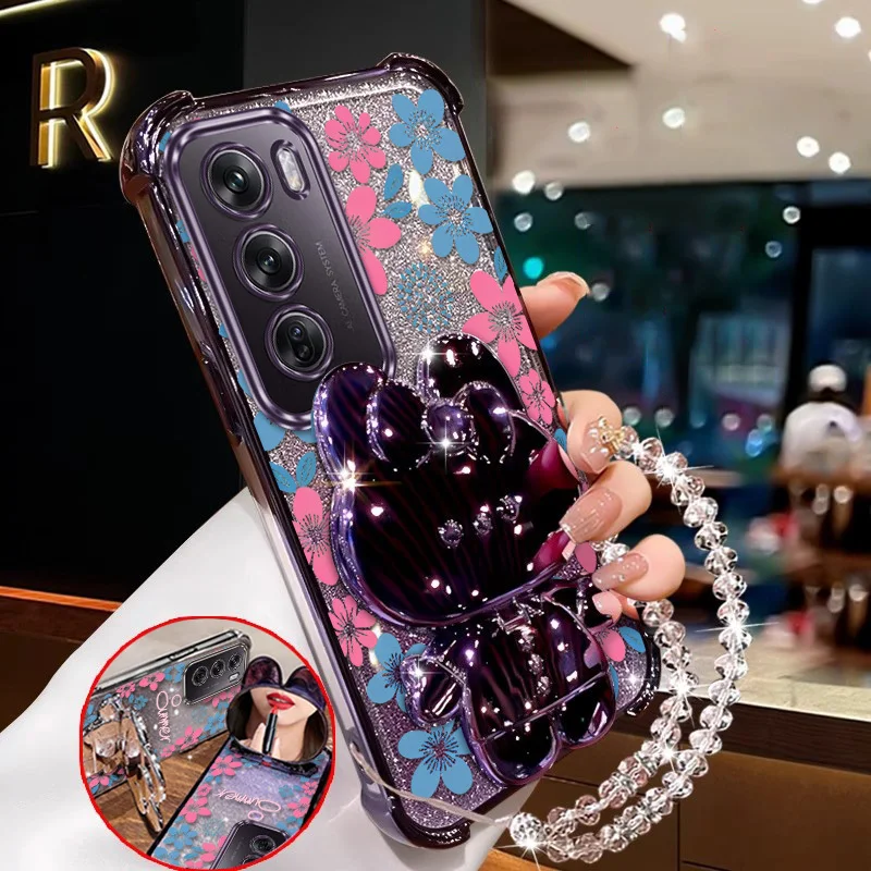 Floral Elegance Phone Case Set with Lanyard and Stand (3-Piece)