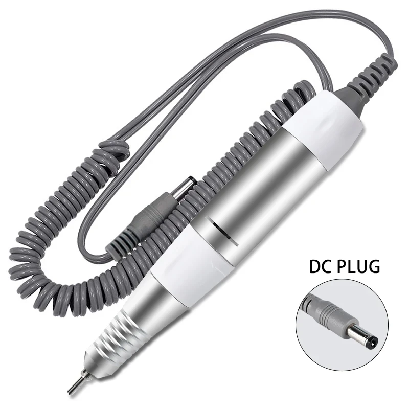 전기 네일 드릴 펜 핸들 파일 폴란드어 그라인드 머신 핸드 피스 매니큐어 페디큐어 도구 DC & 3 핀 플러그 네일 드릴 액세서리