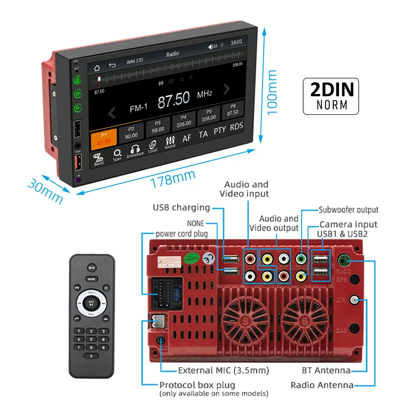 Bluetooth Car Radio 2 Din Android-Auto Wireless Apple CarPlay Bluetooth MP5 Multimedia Player USB Audio System Head Unit FS03W, radio coche 2 din - Vimarsana News