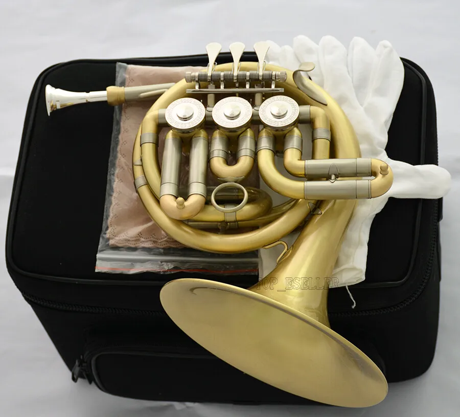 High Grade Matt Brass Piccolo Mini French Horn Bb with Case