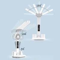 Rechargeable Table Lamp for Study, Desk Lamp Reading Light Led Table Light with Fan, Led Clock Dispaly Reading Lamp 5