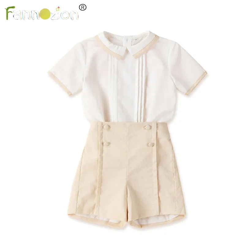 

2 PCS Sets Cotton and Hemp Ropa Boy Baby Kids Clothes Children Clothing Conjuntos Shorts Shirt Short Sleeved Toddler Boy Teen