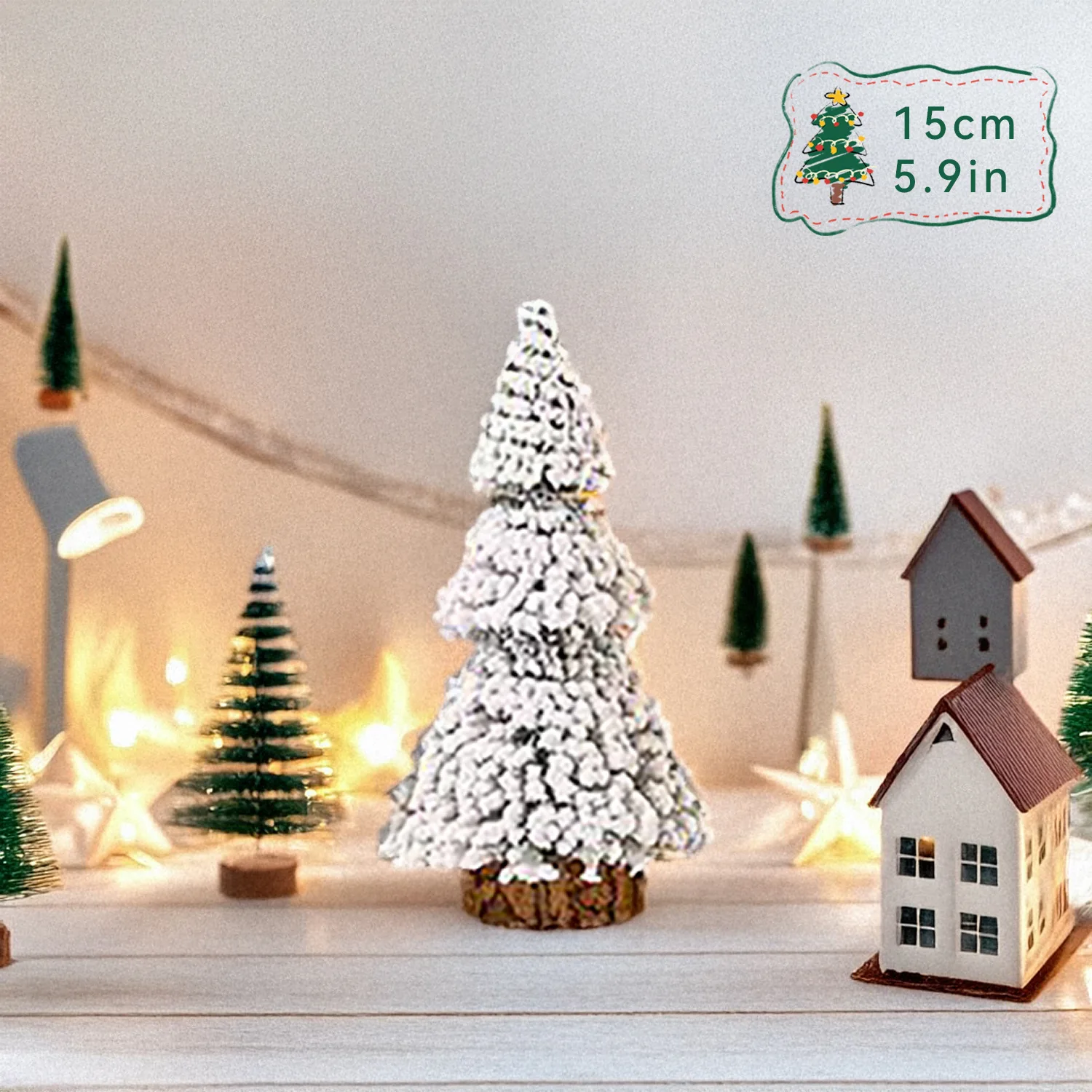 Mini Christmas Tree Tabletop Snow Pine Tree Decoration DIY New Year Xmas Party Home Table Ornament 2025 Christmas Gifts Decor