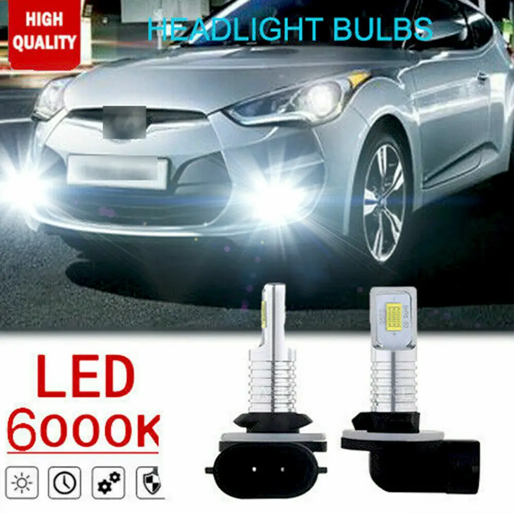 

2x 35W 6000K Bright White LED Fog Light Bulbs For 2012-2017 Hyundai Veloster