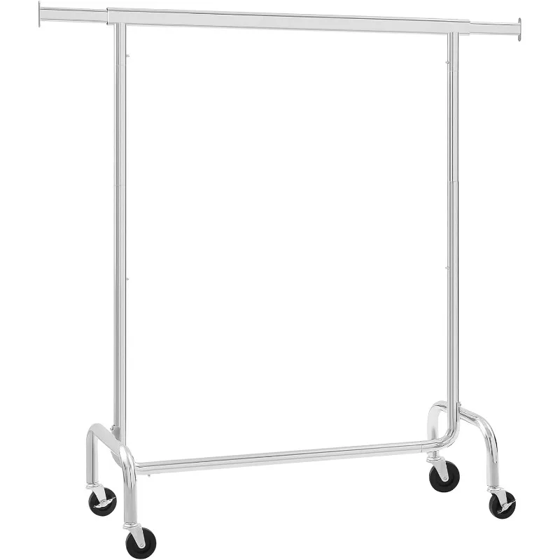 Clothes Rack with Wheels, Heavy-Duty Garment Rack with Extendable Rod, 286.6 lb Load Capacity,