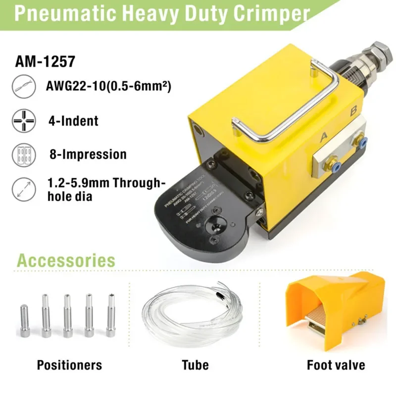 New 220v AM-0682 Pneumatic Aviation Terminal Four-core Coaxial Crimping Machine