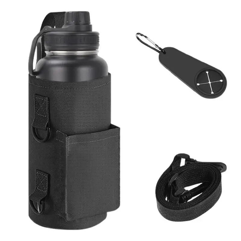 Magnetic Water Bottle Holder Gym Water Bottle Carrier Bag Pouch Sleeve with Phone Pocket Silicone Towel Buckle and Sling