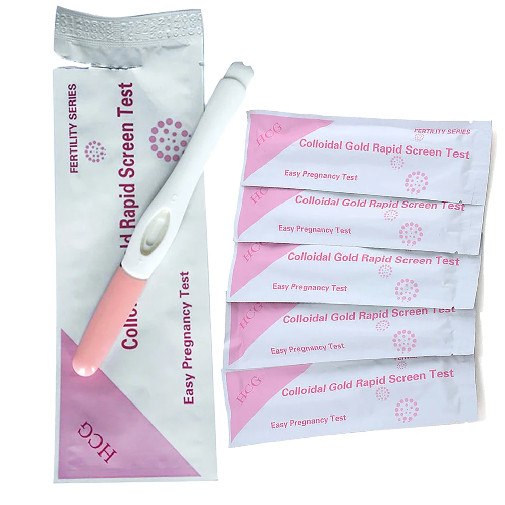 10pcs HCG Early Pregnancy Testing Stick Pen Women self Private Urine Measuring Pregnancy Test Kit Female Pregnant Rapid Test