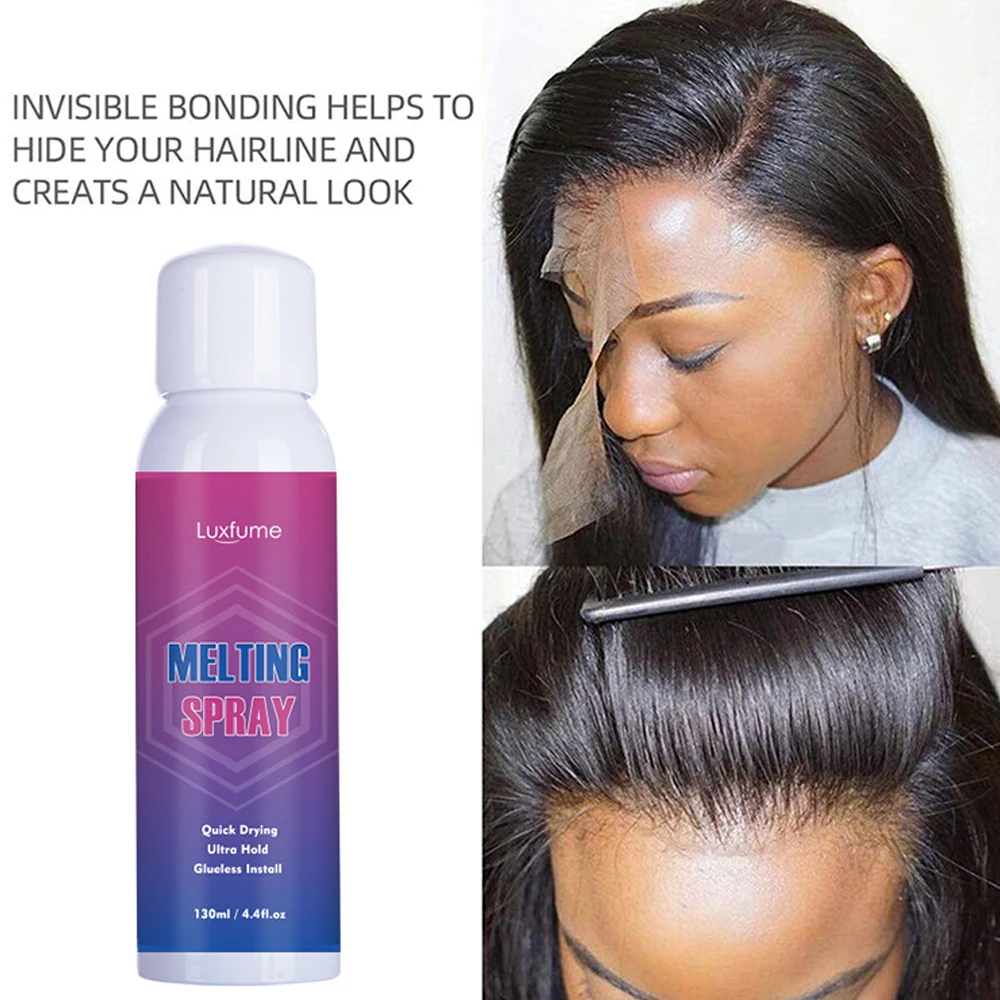 melting spray lace wig glue 130ml Hair spray adhesive glue for lace front  waterproof wig glue waterproof extra hold Spray hair - AliExpress