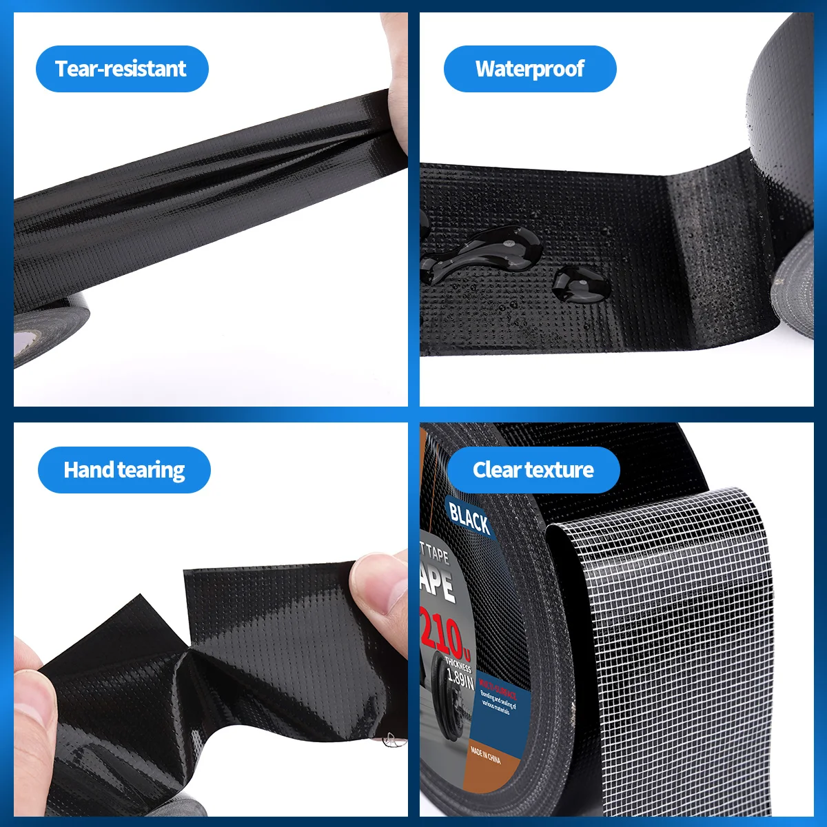Super Adhesive Fabric Duct Tape Electric bicycle seat repair tarpaulin repair Cloth-based Adhesive Tape Packing tape
