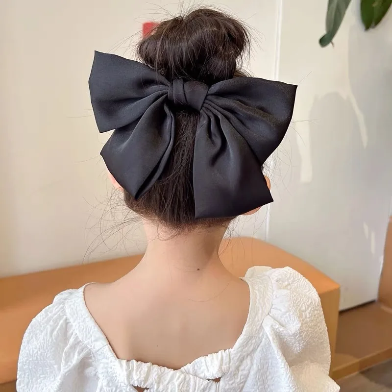 Mode Große Band Bogen Haar Clips Für Frauen Trendy Satin Bowknot Haarnadeln Nette Pferdeschwanz Barrettes Damen Haar Zubehör Geschenk – Detail 16