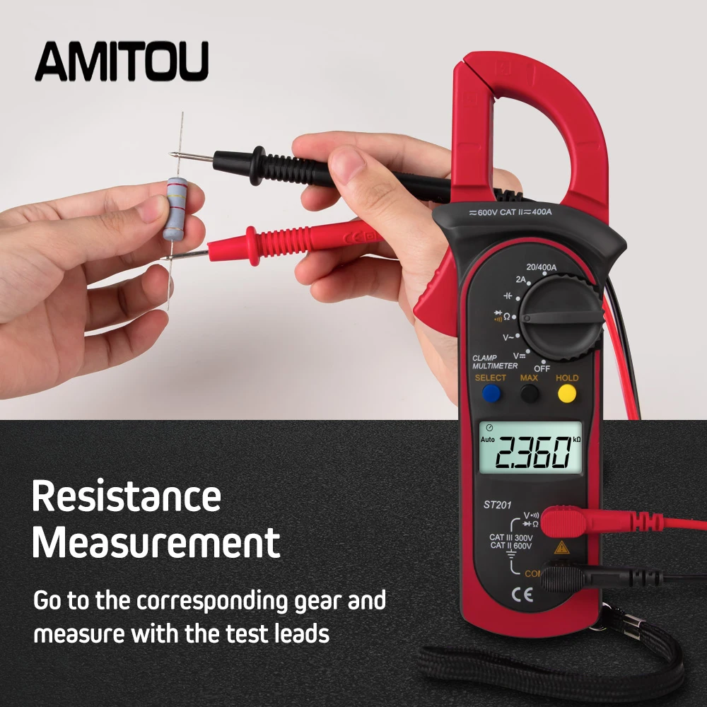 ANENG ST201 Professional Digital 1999 Count Clamp Multimeter ACDC Ammeter  Transistor Capacitor Auto Voltage Tester Electric - AliExpress