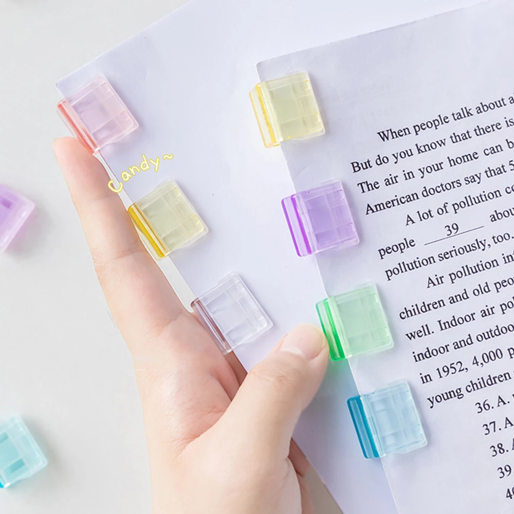 Staples Paperclip Mini Color Paper Clip Candy Transparent Metal Documents Bookmarks File Index Page Holder Clamp Office School