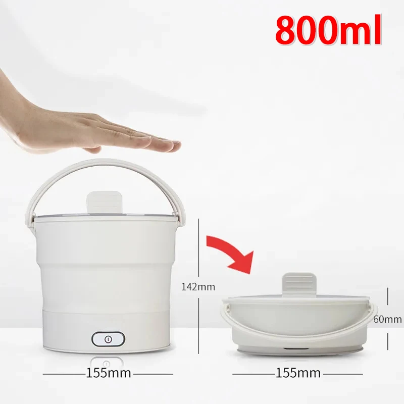 Foldable Electric Skillet Mini Multifunction Cooker Hot Pot Food Steamer Cooking Machine for Dormitory Noodle Cooker for Travel