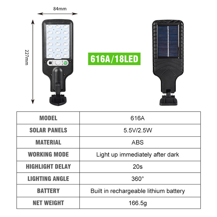 Solar Wall Lamp Outdoor Led Courtyard Wall Lamp Human Body Induction Garden Terrace Garage Door Street Lamp 616