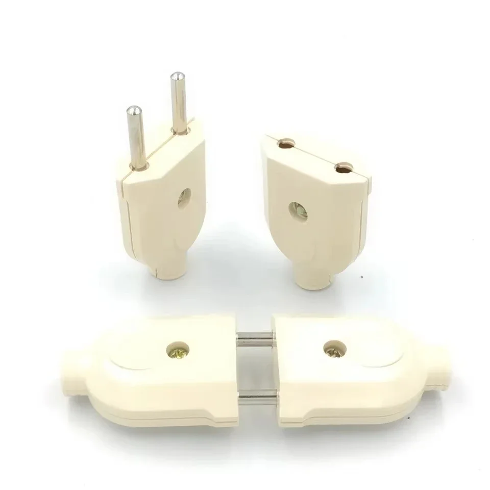 EU Plug Adapter 2 Pin AC Electric Power Male Female Replacement Rewireable Socket Outlet Wire Plug Extension Cord Connector conversion plug plug conversion socket electrical sockets universal socket adapter electrical power socket power cable plug power socket adapter power plug adapter
