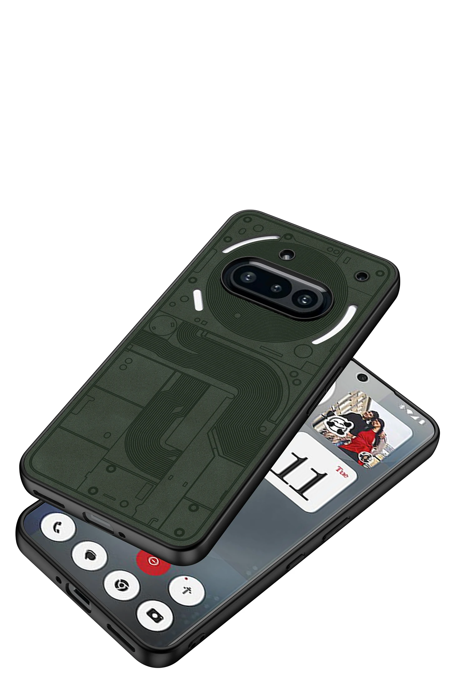 Painted Frosted Leather Case For Nothing Phone 3A Back Light Precision Hole Shoc