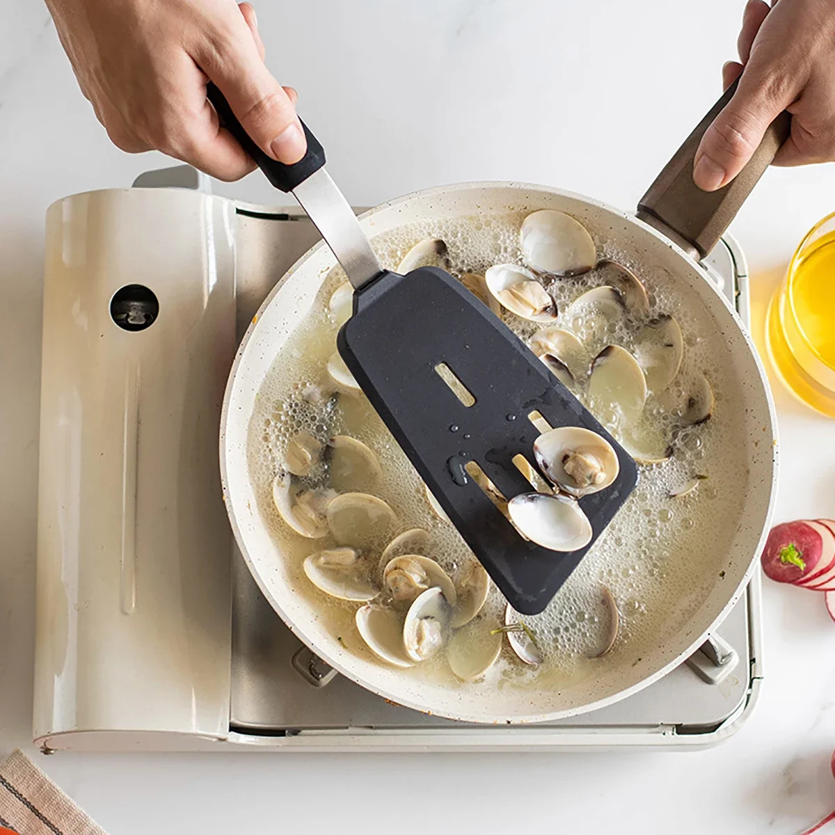 Fried Fish Steak Spatula Cooking Tool Set Stainless Steel Silicone Cooking Utensils Frying Shovel Leaking Shovel Kitchenware Set kitchen utensils
