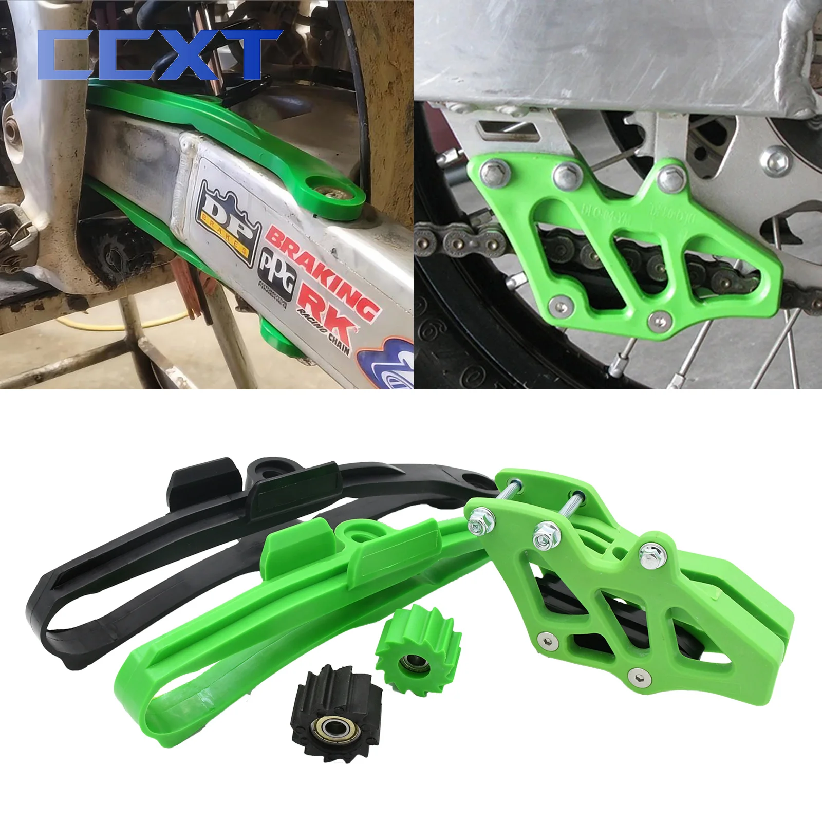 Motorcycle Chain Guide Guard Swingarm Roller Sprocket Protector For Kawasaki KX250F KX450F 2009-KLX450R 2008-2014 Universal
