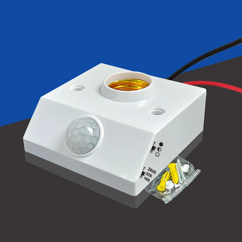AC85-265V 자동 인체 적외선 IR 센서 램프 거치대 LED 전구, E27 베이스 PIR 감지기, 벽 램프 거치대 소켓