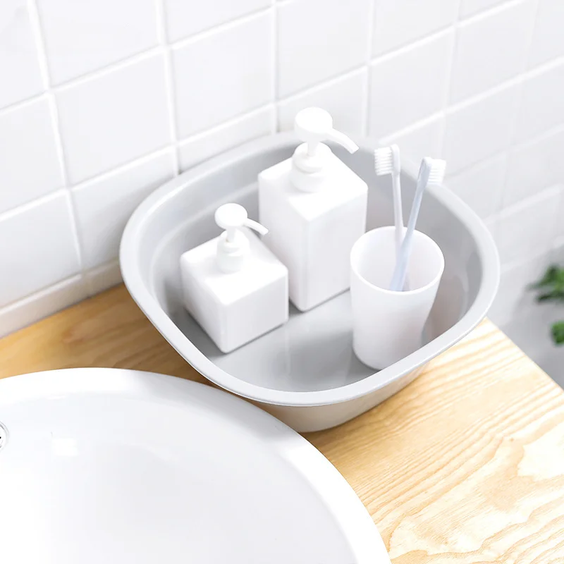 Portable Basins Household Thickened Washbasin Fruit Basin Laundry Basin Plastic Daily Necessities Bathroom Accessories