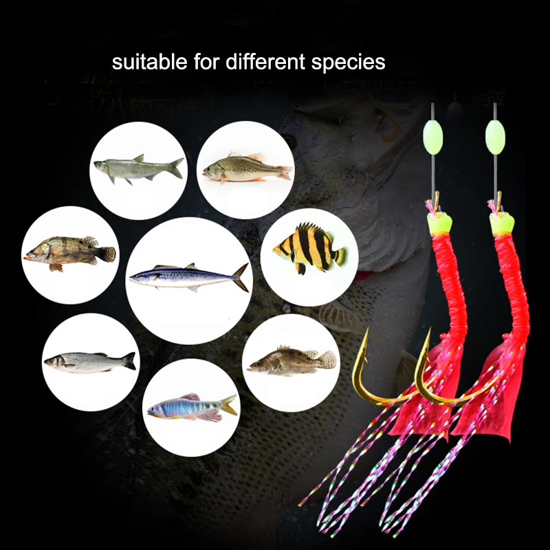 6pcs Sea/Freshwater Fishing Sabiki Rigs String Hook Flash Luminous String  Hook Fish String Hook Bait For Freshwater - AliExpress