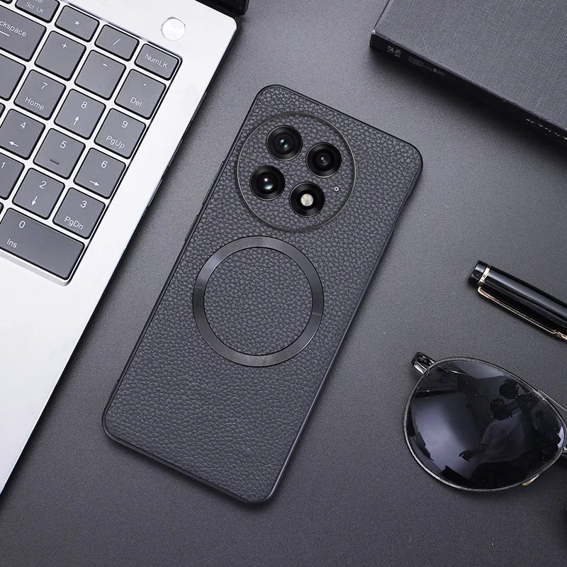 Magnetic PU Leather Lichee Pattern Ultra-Thin Anti-Slip Phone Case