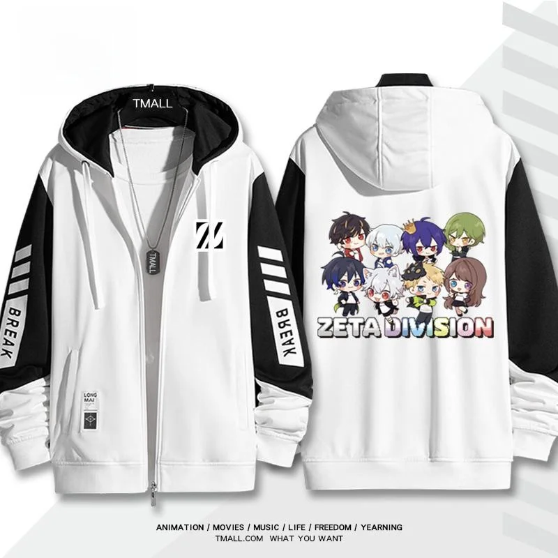 Zeta Division T Hooded Open Cardigan Sweatirt Jaet Youth Faion Summer Casual Long Sve Anti-Stain Clothing