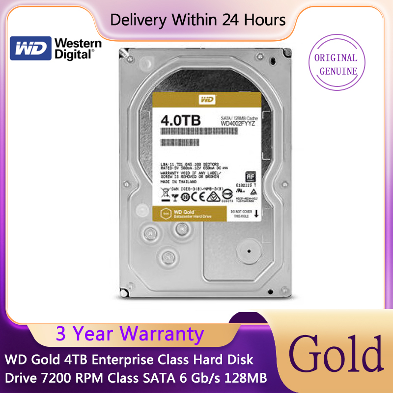 WD Gold 4TB Enterprise Class Hard Disk Drive - 7200 RPM Class SATA 6 Gb/s 128MB Cache 3.5 Inch  WD4002FYYZ