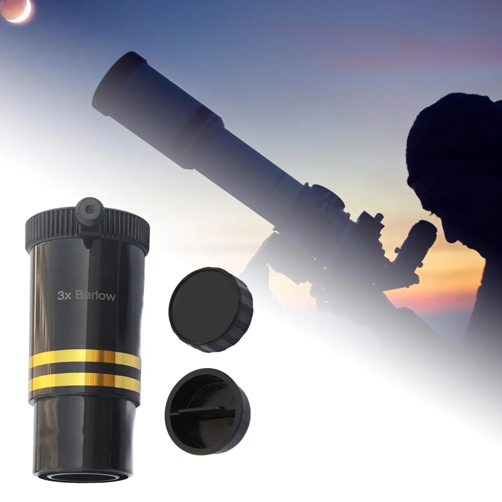 3x Barlow Lens Magnification Lens Achromatic Barlow Lens 1.25 Inches Telescope Accessory for Photography Astronomy Astronomical