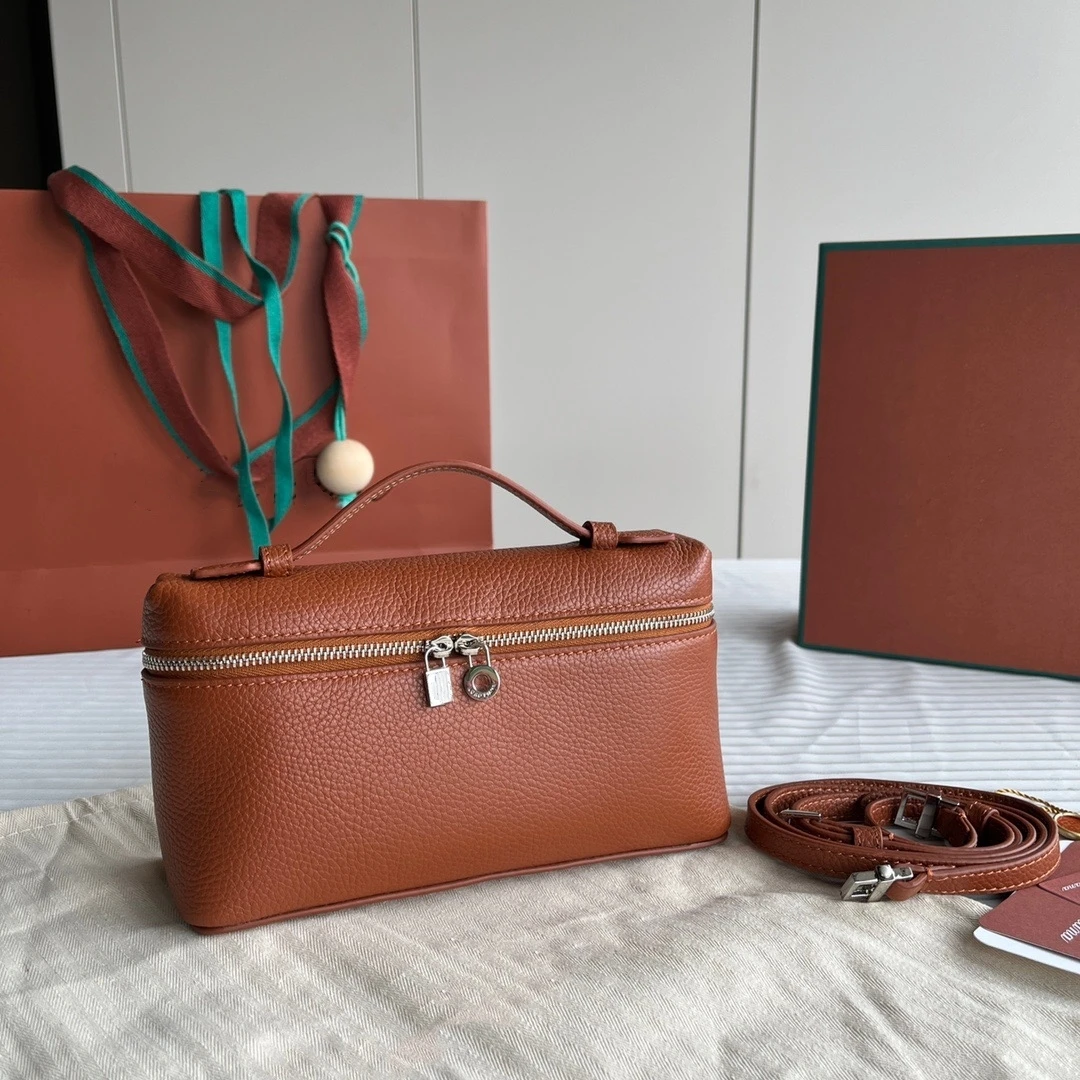 

LP19cm Extra Pocket Handbag High-quality Calf Leather Shoulder Bag Inner Sheepskin Luxury Design Brand Ostrich Pattern Handbag