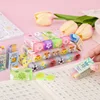 3 Piece Cartoon Cute Crystal Clamp Rubber Mini Eraser Set Novelty Stationery 2