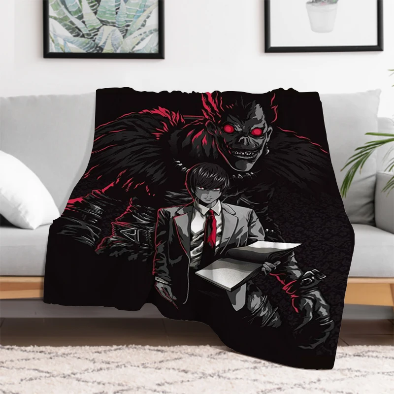 Death Note Blanket Fluffy Soft Blankets for Decorative Sofa King Lid Microfiber Bedding Knee Bed Fleece Nap & Throws Luxury Home 3