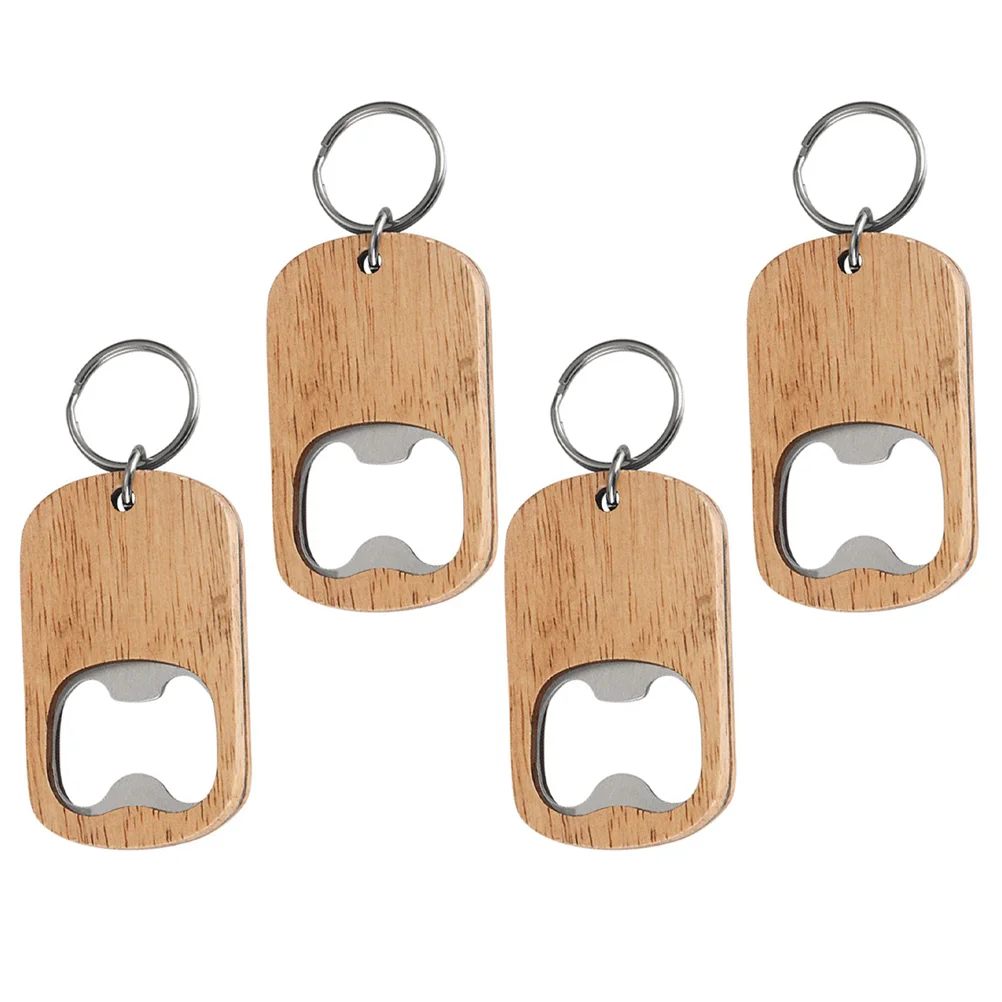 

4 Pcs Easy Beer Bottle Opener Wooden Handle Bar Kitchen Accessories Party Favors Soda