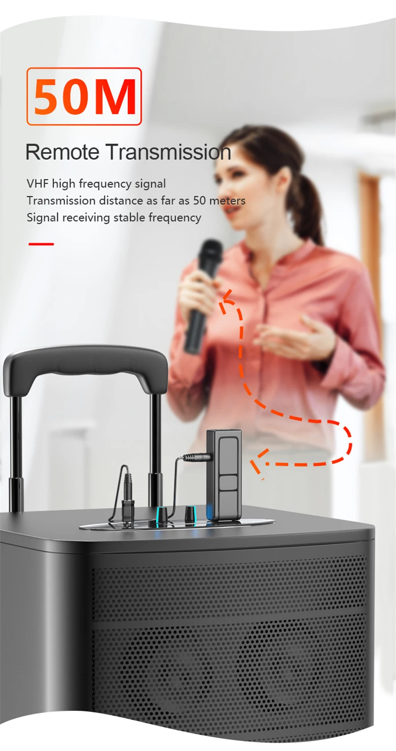 VHF Wireless Handheld Microphone For Recording Stage Speakers Singing Parties Karaoke ABS Paint Universal Wireless Microphone