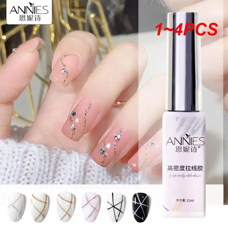 

1~4PCS 12ml Japanese Manicure Gel Nail Polish Glue Painted Phototherapy Glue Glitter Glitter Pull Line Hook Nail Art Design