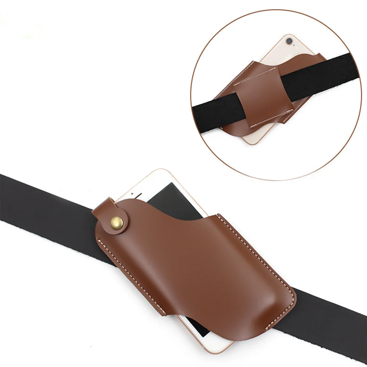 Uomini PU Pelle Cellulare Cintura Marsupio Vintage Loop Case