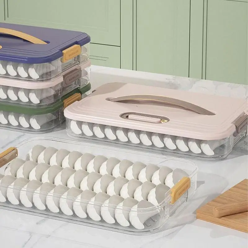 

Dumpling Storage Box Refrigerator Dumpling Freezing Dumpling Storage Holder Heat Resistant Storage Tray With Timer Kitchen Tools