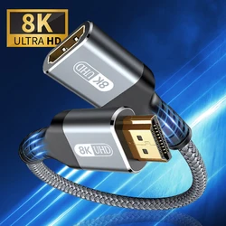 Premium 8K HDMI Extension Cable - Nylon Braided High - Speed Extender for Superior Video Quality