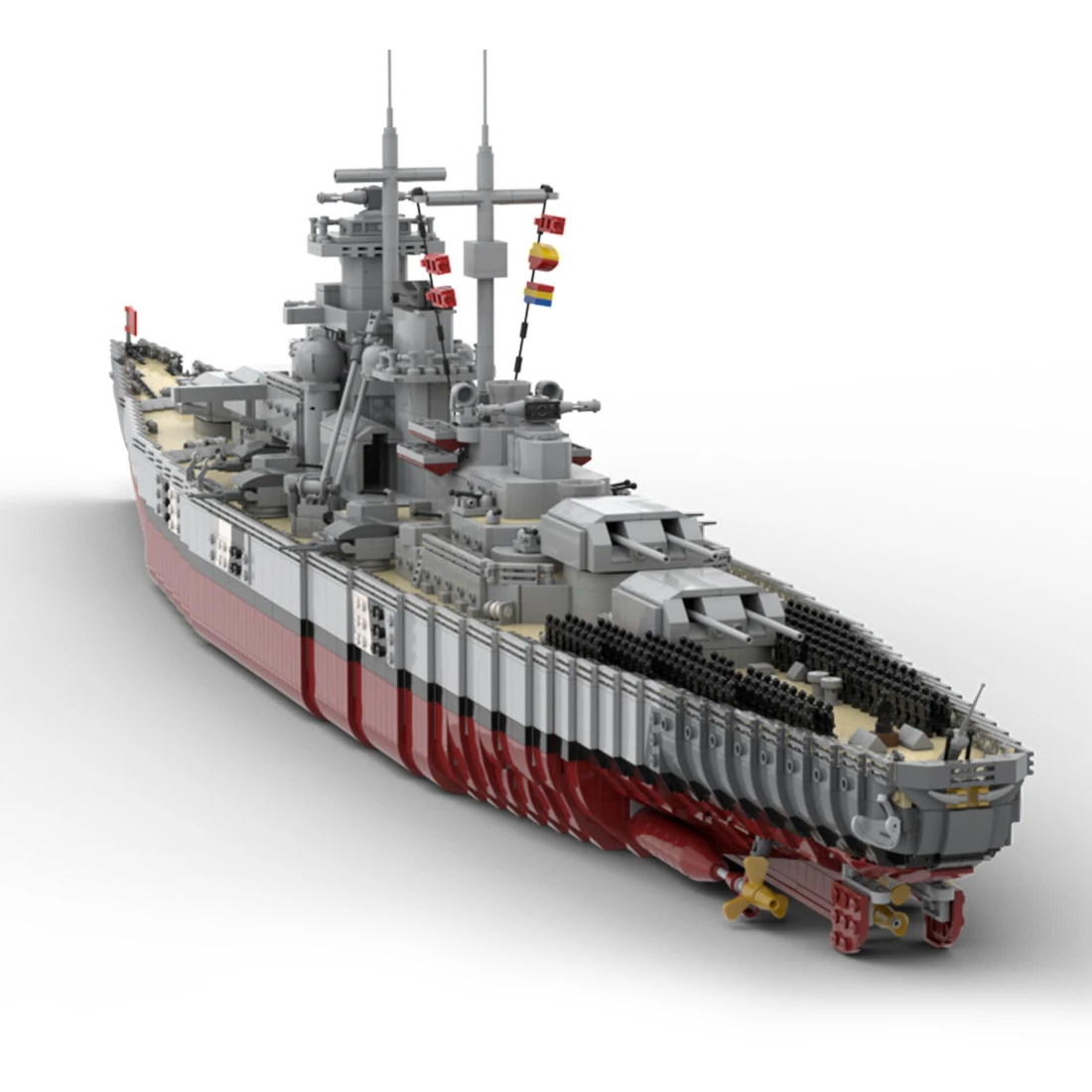 

Authorized MOC-84840 Bismarck Cruiser Battleship Building Blocks Boat MOC Set - Dynamic Version (By Resqusto)