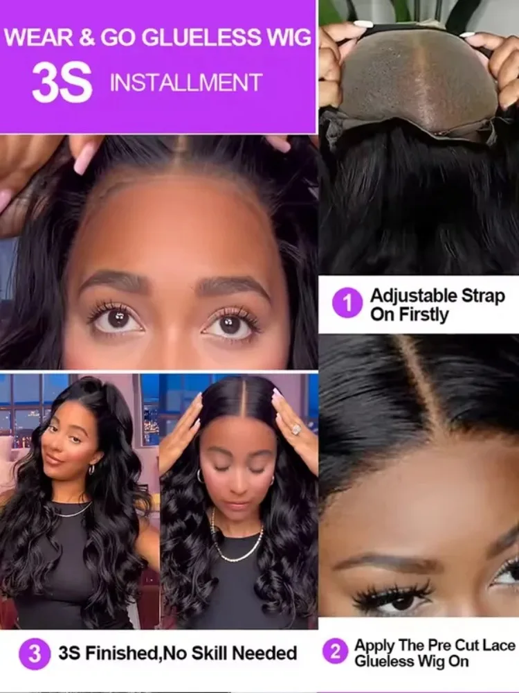 Black 13x6 Body Wave HD Lace Frontal Wigs 13x4 Water Wave Lace Frontal Wig 250 Density 100 Human Hair Wet And Wavy