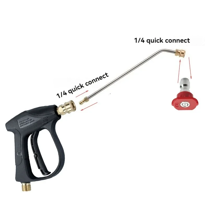 High pressure stainless steel extension rod 1/4 quick insert special-shaped air conditioner cleaning extension rod with nozzle 3