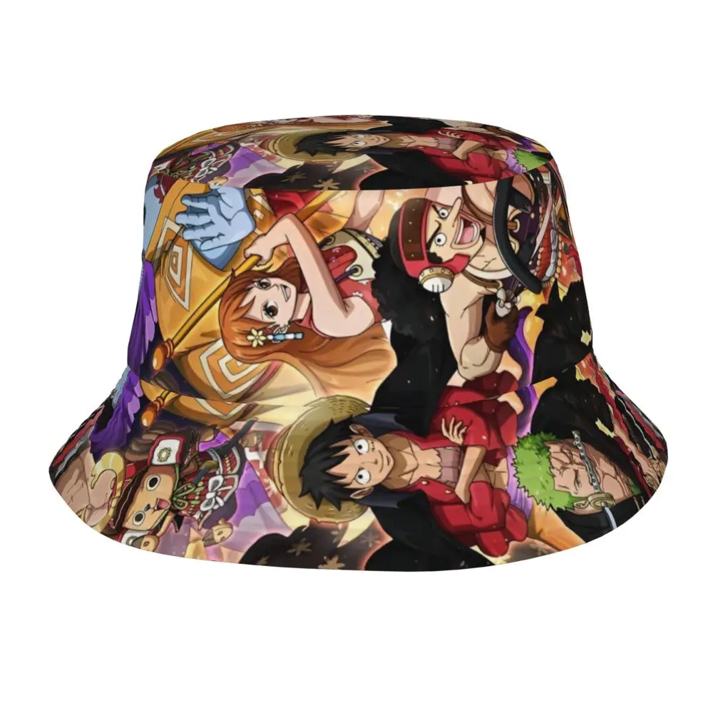 One Piece Fischerhüte für Männer und Frauen, Strandhüte Ace Luffy Sabo, Sonnenhüte, lässiger UV-Schutz für Wandern, Angeln, Bob-Hüte – Detail 22