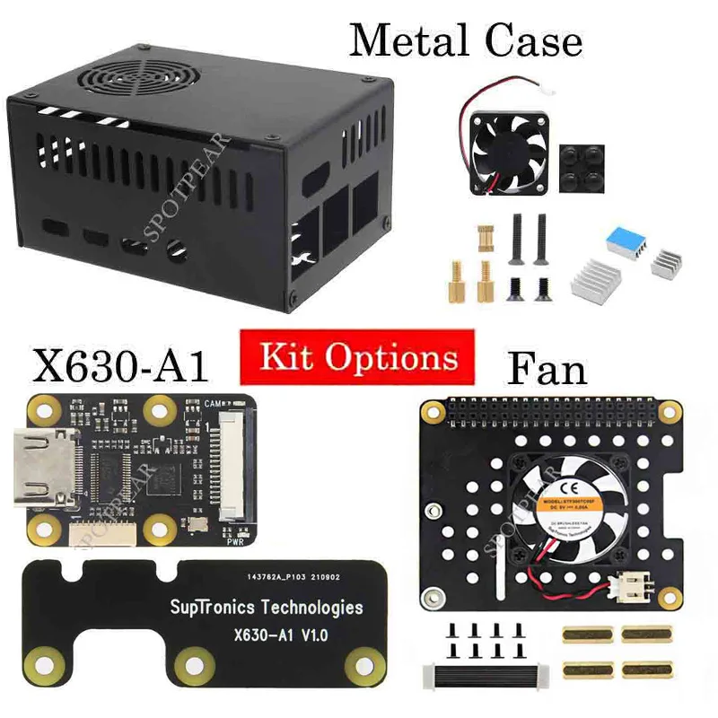 

Raspberry Pi Hdmi to CSI-2 module X630-A1 fan Metal Case