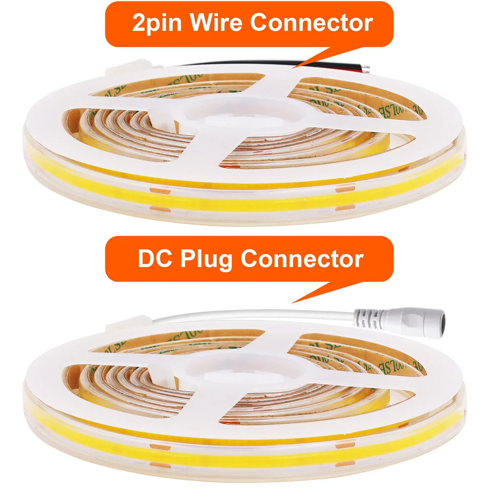 Waterproof COB LED Strip Light 12V 24V 3000K 4000K 6000K IP67 Flexible Led Tape 480LEDs/m 5m 10m 20m 0.5m 1m 2m Linear Lighting